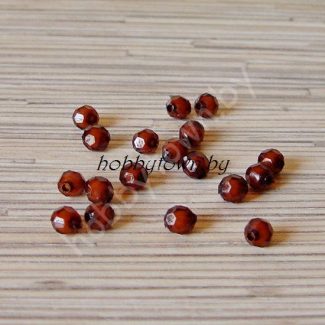 Бусинки пластиковые граненые 8 мм (коричневый) 10 шт.
