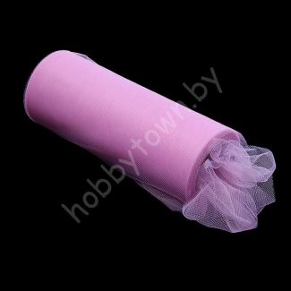 Фатин средней жёсткости, ширина 15 см, отрез 1 метр, цв. роза