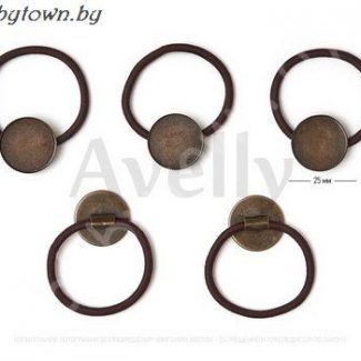 Резинка для волос с круглой основой для крепления (цв.коричневый) 1шт.