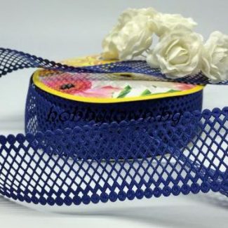 Лента декоративная "сеточка", 4см, (цв. тёмно-синий) отрез 1м