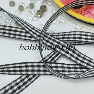 Лента декоративная "шотландка", Premium, 1см, отрез 1м