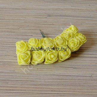 Букетик роз, 12 головок, диам.-20 мм, цв.жёлтый