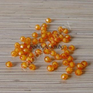 Бусинки пластиковые граненые 8 мм (цв.оранжевый) 10 шт.