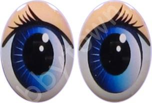 Глазки для игрушек овальные, винтовые 21мм