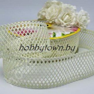 Лента декоративная "сеточка", 4см, (цв. золото (light gold)) отрез 1м