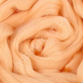 Шерсть для валяния полутонкая однотонная 50 гр. (цв. 037 персик)