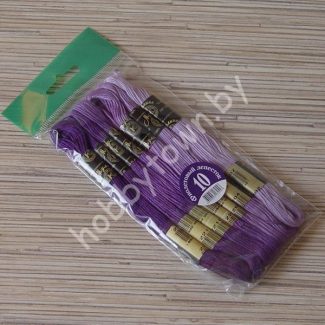 Нитки мулине "Цветик-семицветик" 10м набор 7 мотков (цв.№10-фиолетовый лепесток)