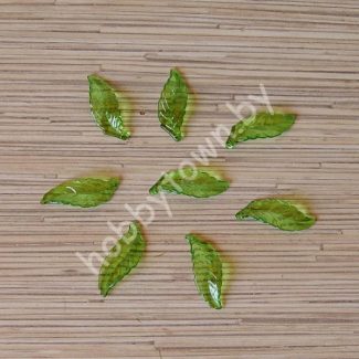 Бусины - листья 4 см (цв.салатовый) 1шт.