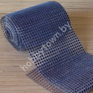 Лента имитация страз, ширина 12 см/25 см (цв. синий)