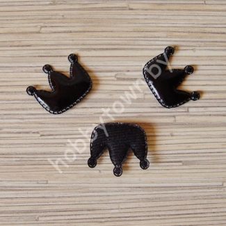 Патч кожзам “Корона” 3,5*3 см (цв. чёрный) 1шт.