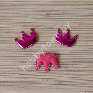 Патч кожзам “Корона” 3,5*3 см (цв. фуксия) 1шт.