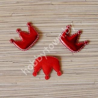 Патч кожзам “Корона” 3,5*3 см (цв. красный) 1шт.