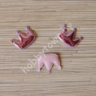 Патч кожзам “Корона” 3,5*3 см (цв. розовый) 1шт.