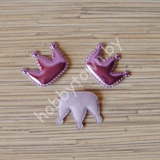 Патч кожзам “Корона” 3,5*3 см (цв. св-сиреневый) 1шт.