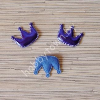 Патч кожзам “Корона” 3,5*3 см (цв. т-синий) 1шт.