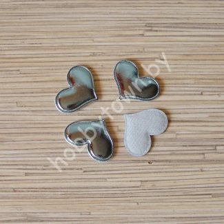 Патч кожзам “Сердце” 3,6*3 см (цв. голубой) 1шт.