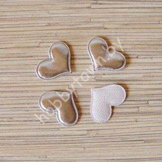 Патч кожзам “Сердце” 3,6*3 см (цв. серебро) 1шт.