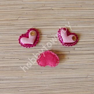 Патч с декором “Сердце” 3,7*2,5 см (цв. фуксия) 1шт.