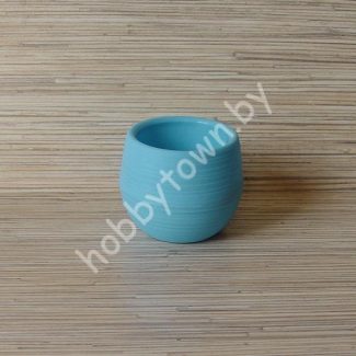 Горшок пластиковый, разъёмный 6,5 x 7 см (цв. голубой) 1 шт.