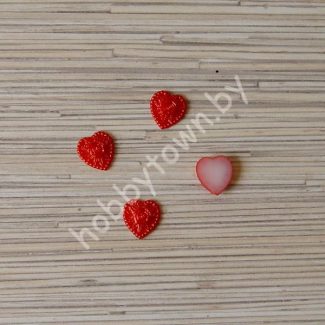 Кабошон Сердце 18 мм (цв.красный) 1шт.