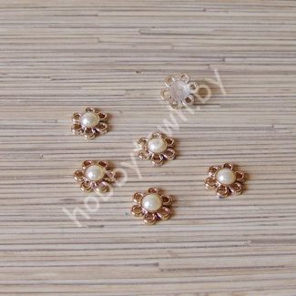 Кабошон- серединка пластик Цветочек 20 мм (цв.золото) 1шт.