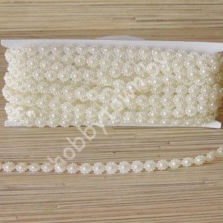 Кабошоны на леске Ромашка 10 мм (цв. кремовый) 50 см