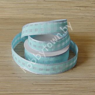 Лента декоративная переплёт 2,5 см (цв. бирюзовый) 1м
