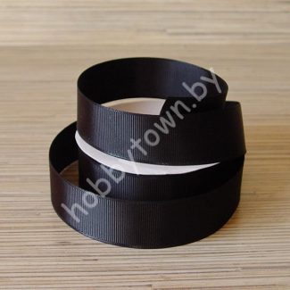 Лента репсовая, ширина 25мм, (цв.чёрный 39) 1 метр
