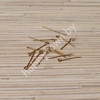 Штифты для бижутерии с петелькой (цв.бронза) 10 шт.