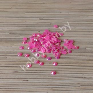 Стразы перламутр 6 мм (пластик) 50 шт. (цв. ярко-розовый)