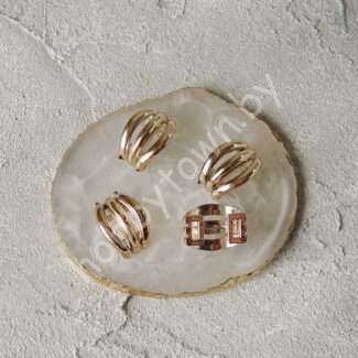 Пряжка декоративная на бантик 22x17 мм (цв.золото) 1 шт.