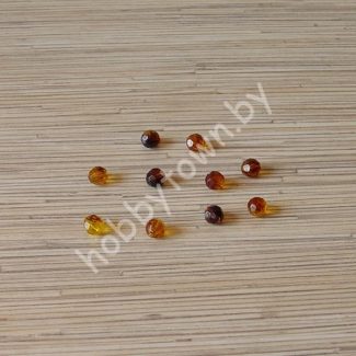 Бусины гранёные "Янтарь", 10 мм упак/5 шт.