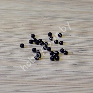 Бусины круглые перламутр 6мм (50 шт) (цв.чёрный)