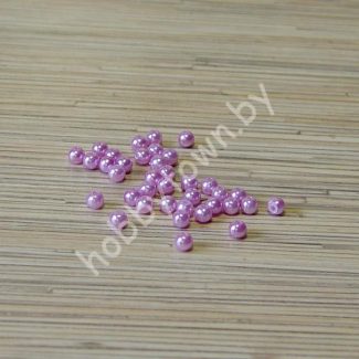 Бусины круглые перламутр 6мм (50 шт) (цв.сиреневый)
