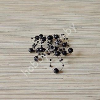 Бусины на леске 3/8мм (длина 1,35 метра) цв. чёрный