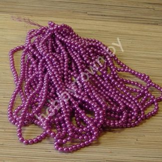 Бусины под жемчуг на нитке 6мм (цв. фиолетовый) 80 см 165-170 шт.