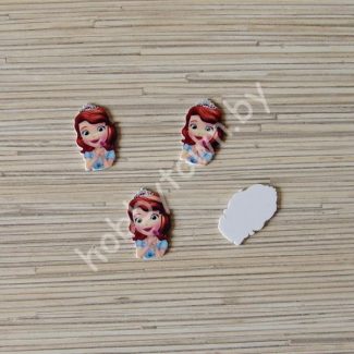 Кабошон акриловый Принцесса София 35x22 мм (цв. голубой) 1шт.