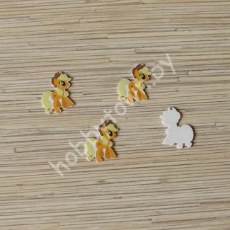 Кабошон акриловый Пони 32*27 мм (цв. оранжевый) 1шт.