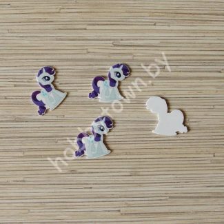 Кабошон акриловый Пони 32*36 мм  (цв. синий) 1шт.