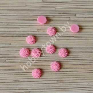 Кабошон акриловый Цветочек 12 мм (цв. розовый) 1шт.