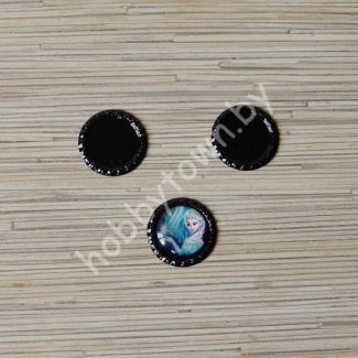 Крышечка для кабошона металл 25 мм (цв. чёрный) 1шт.