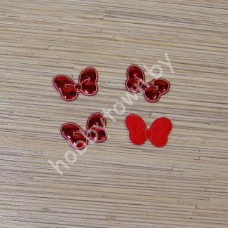 Патч глянец “Бантик” 4,0x2,5 см (цв. красный) 1шт.