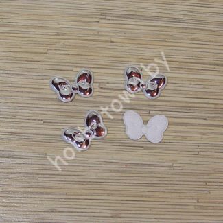 Патч глянец “Бантик” 4,0x2,5 см (цв. серебро) 1шт.