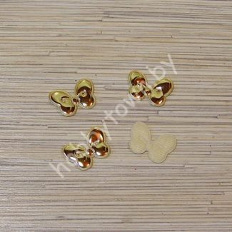 Патч глянец “Бантик” 4,0x2,5 см (цв. золото) 1шт.