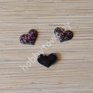 Патч россыпь пайеток “Сердце” 2,8*3,8 см (цв. чёрный) 1шт.