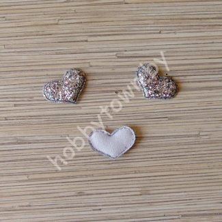 Патч россыпь пайеток “Сердце” 2,8*3,8 см (цв. серебро) 1шт.