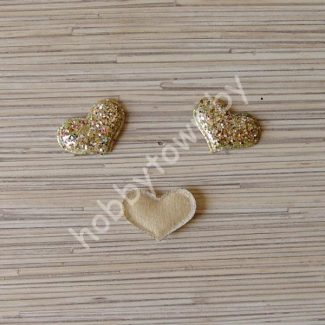 Патч россыпь пайеток “Сердце” 2,8*3,8 см (цв. золото) 1шт.