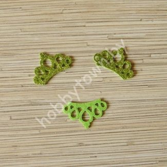 Патч с блёстками “Корона ажурная” 4,4*2,8 см (цв. салатовый) 1шт.