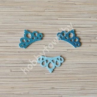 Патч с блёстками “Корона ажурная” 4,4*2,8 см (цв. голубой) 1шт.