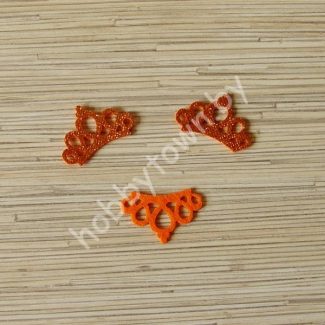 Патч с блёстками “Корона ажурная” 4,4*2,8 см (цв. оранжевый) 1шт.